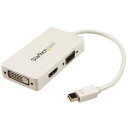 ■StarTech ディスプレイアダプター/mDP 1.2 - HDMI,VGA,DVI/1080p/アクティブ変換/ホワイト〔品番:MDP2VGDVHDW〕【...