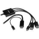 ■StarTech ディスプレイ変換ケーブル/HDMI - DisplayPort, mDP, HDMI/3m/4K30Hz/ブラック〔品番:DPMDPHD2H...