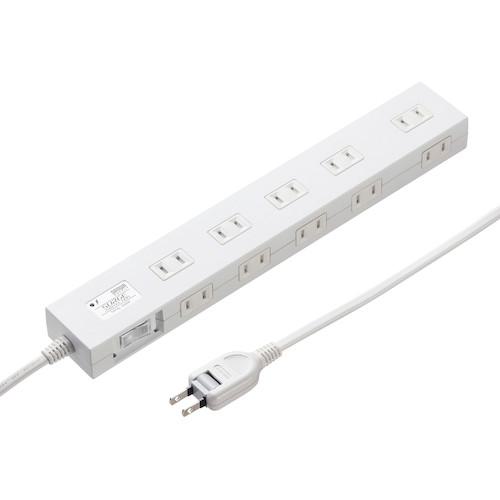 ■SANWA 雷ガードタップ 5m ホワイト〔品番:TAPSP2110N5W〕【6024237:0】[法人・事業所限定][直送元][店..