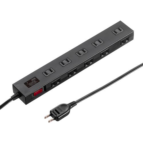 ■SANWA 雷ガードタップ 5m ブラック〔品番:TAPSP2110N5BK〕【6025740:0】[法人・事業所限定][直送元][店頭受取不可]