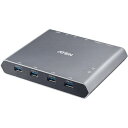 ■ATEN 4K対応 2ポート USB-C KVMスイッチ(DisplayPort/USB-C/USB3.2 ドッキングステーション付き)〔品番:US3311〕...