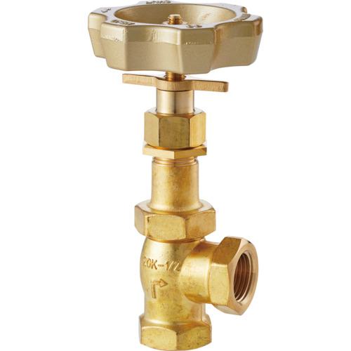 ■Fujikin 黄銅製ニードルバルブ1/2B プロペラナット付き アングル型〔品番:DH32LDR〕【6091918:0】[送..