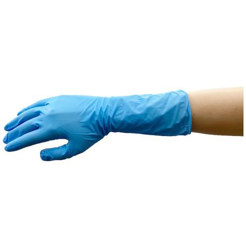 ■バリアローブ ニトリルP.F.デラックス ロング ブルー パウダーフリーSS(100枚入)《12箱入》〔品番:NO.2043SS〕【6111900×12:0】[法人・事業所限定][外直送元][店頭受取不可]
