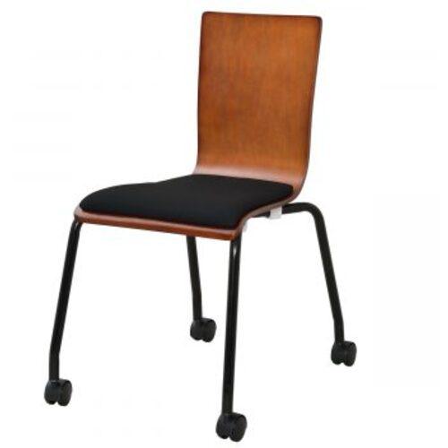 ■アールエフヤマカワ プライウッドキャスターチェア ダーク パッド付 〔品番:RFCFPCADB〕【6164930:0】[法人・事業所限定][外直送元][店頭受取不可]