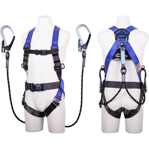 ■TSUYORON コアハーネス 胴ベルト付き ツインランヤード付き Gブレード(黒) パープル Lサイズ〔品番:TH5022GB99OTPL2R26BX〕【6239810:0】[送料別途見積り][掲外取寄][店頭受取不可]