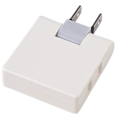 ■YAZAWA 耐トラ付コーナータップミニ2個口白〔品番:Y02C200WH〕【6280195:0】[送料別途見積り][掲外取..