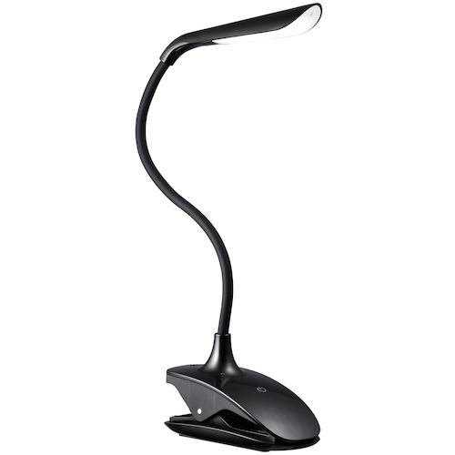 ■YAZAWA 調光式フレキシブルクリップライトブラック〔品番:CFL05W02BK〕【6511548:0】[送料別途見積り][掲外取寄][店頭受取不可]