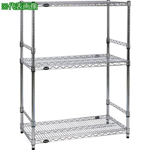 ■TRUSCO スチール製メッシュラック W605XD457XH923 3段 サイドバー付〔品番:TMESDB3243〕【6527808:0】..
