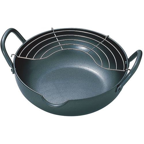 ■グリーンクロス 極天 極厚揚げ鍋 24cm アミ付〔品番:6300054713〕【6561794:0】[送料別途見積り][法人..