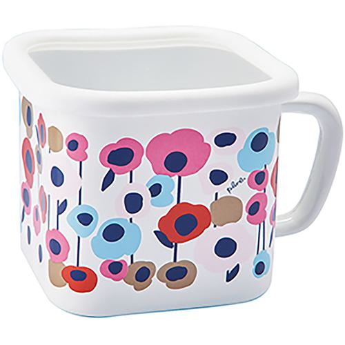 ■グリーンクロス Plune. ホーローマルチスクエアポット WT もこもこお花〔品番:6300054748〕【6563271:..