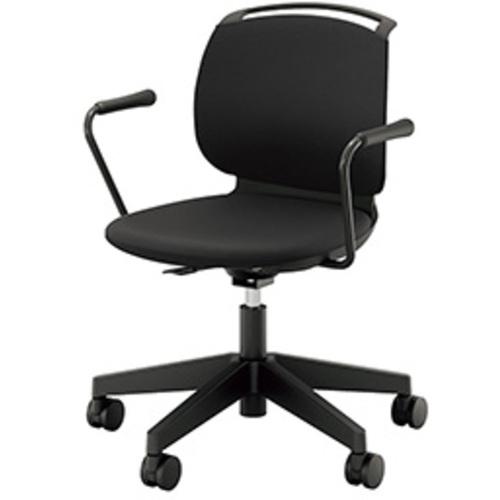 ■NAIKI ミーティングチェアー(肘付) E480型 ルント runto〔品番:E485FKB1BK〕【6564309:0】[送料別途見積り][掲外取寄][店頭受取不可]