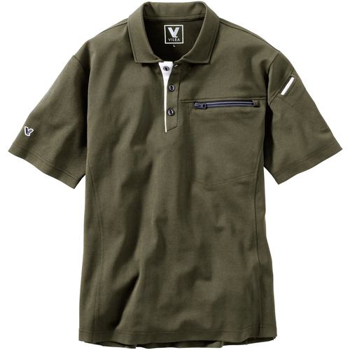 ■VILEA 半袖ポロシャツ 6L カーキ《3着入》〔品番:8056L38〕【6565092×3:0】[送料別途見積り][掲外取寄][店頭受取不可]