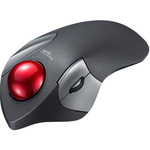 ■SANWA Bluetoothトラックボール(静音・5ボタン・人差し指/中指操作タイプ)〔品番:MABTTB183BK〕【6571502:0】[法人・事業所限定][直送元][店頭受取不可]
