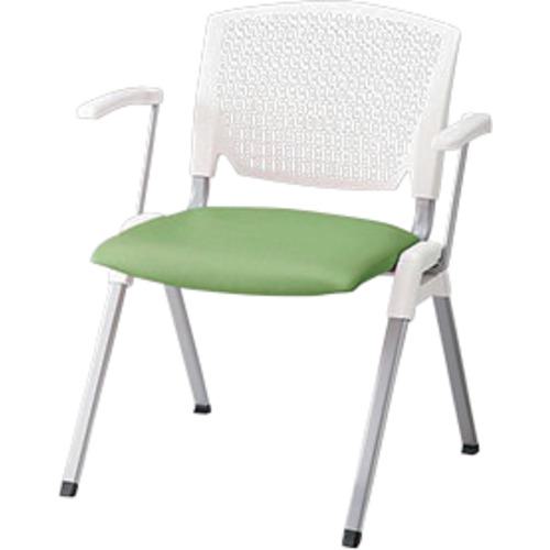 ■NAIKI ミーティングチェアー(肘付) E470型〔品番:E4713YGR〕【6573827:0】[送料別途見積り][掲外取寄][店頭受取不可]