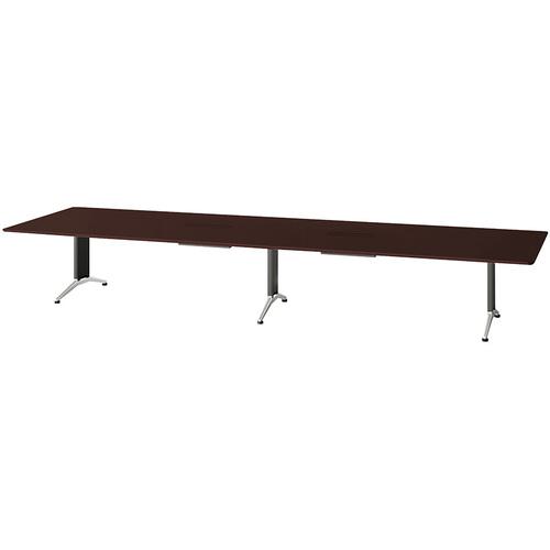 ■NAIKI ミーティングテーブル(縦配線 KDF型/天板:マスターオーク 脚:ブラック/W4800×D1500×H714〔品番:KDF4815AHVMO〕【6576941:0】[送料別途見積り][掲外取寄][店頭受取不可]