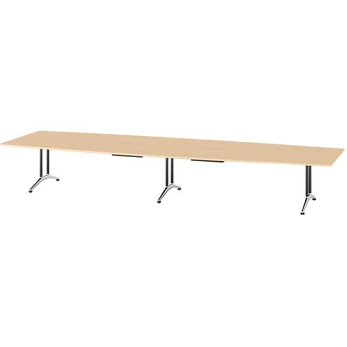 ■NAIKI ミーティングテーブル(配線付 KDF型/天板:サンドウォールナット 脚:ブラック/W4800×D1500×H714〔品番:KDF4815BHSDW〕【6576943:0】[送料別途見積り][掲外取寄][店頭受取不可]