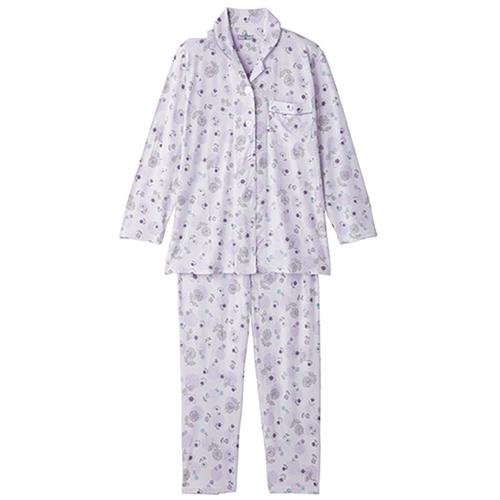 ■グリーンクロス 大きめボタンのびのび素材パジャマ 着替え簡単 着心地快適 婦人用 PU L〔品番:6300054..