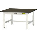 ■ヤマテック LABシリーズ実験用ラボテーブル 高さ調整タイプ低床用 指紋レスメラミン天板 W900×D750×H400~575 ブラウン/シルキーホワイト〔品...