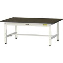 ■ヤマテック LABシリーズ実験用ラボテーブル 高さ調整タイプ低床用 指紋レスメラミン天板 W1200×D750×H400~575 ブラウン/シルキーホワイト〔...