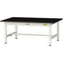 ■ヤマテック LABシリーズ実験用ラボテーブル 高さ調整タイプ低床用 ケミテクト天板 W1200×D750×H400~575 ブラック/シルキーホワイト〔品番:...