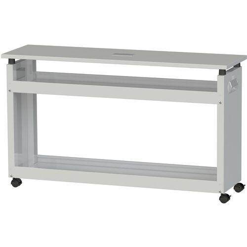 ■良質空間 サイドテーブル スペースボックス シルキーホワイト W1200×D350×H698~720mm〔品番:SB12N〕【..