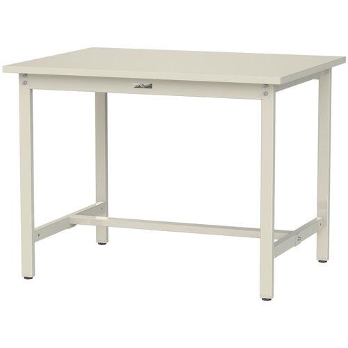 《メーカー》山金工業（株）《品番》SWSH-1290-II《特長》●軽作業、立ち作業にお勧めの汎用作業台、基本タイプです。●天板は粉体塗装を施したスチール製天板で、酸やアルカリ等の耐薬品性や耐汚染性にも優れている為、実験室等でも活躍しています。●樹脂製アジャスターを標準装備しています。●手回しで簡単に床レベルが調整でき、作業台を水平に保ちます。●独自構造で横揺れを防止します。●少ないボルトで横揺れを防止し、短時間で組み立てができます。《用途》●足元のツナギ(カンヌキ)は、前・中央・後の3箇所いずれかお好みの位置にセット可能。●足元空間の有効利用に。●オフィス、工場、物流倉庫、物流センター、店舗、学校、等での軽作業全般、各種作業用テーブルとして。●梱包台、検品台、検査台、包装台、組立台、加工台、工作台、サッカー台、作荷台、等に。《仕様》●天板材質:スチール●間口(mm):1200●奥行(mm):900●高さ(mm):900●均等荷重(kg):300●天板色:アイボリー●アジャスターねじサイズ:M12×P1.75●キャスター:なし(別途オプション)●脚部色:アイボリー《仕様2》《原産国（名称）》日本《材質／仕上》●脚部:スチール製《セット内容／付属品》《注意》●脚部にスリット穴がございませんので、オプション品の中間半面棚板は取り付けできません。《JANコード》4570155187469《本体質量》37.0kgヤマテック　ワークテーブル300シリーズ　固定式　スチール天板　W1200×D900×H740〜900mm　ヤマテックアイボリー〔品番：SWSH-1290-II〕[注番:6621282][本体質量：37.0kg]《包装時基本サイズ：××》〔包装時質量：〕分類》物流・保管用品》作業台》一般作業台☆納期情報：取寄管理コード(909) メーカー直送品【法人限定＝会社名ご記入お願い致します。】