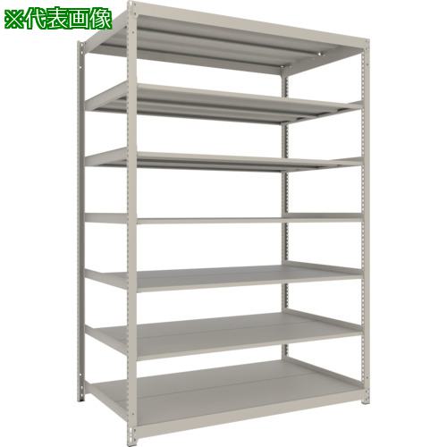 ■TRUSCO スチールラック 薄板ラック(棚板分割タイプ、耐荷重100Kg)1800×595×H2100 7段単体 ネオグレー〔品番:UL7667〕【6625046:0】[店頭受取不可]