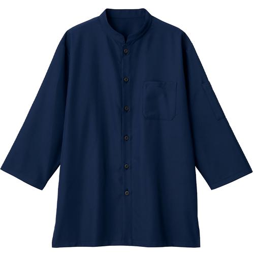 ■サンペックス スタンドカラーシャツ 七分袖 男女兼用 ネイビー M〔品番:BL1900K3M〕【6630175:0】[送料別途見積り][掲外取寄][店頭受取不可]