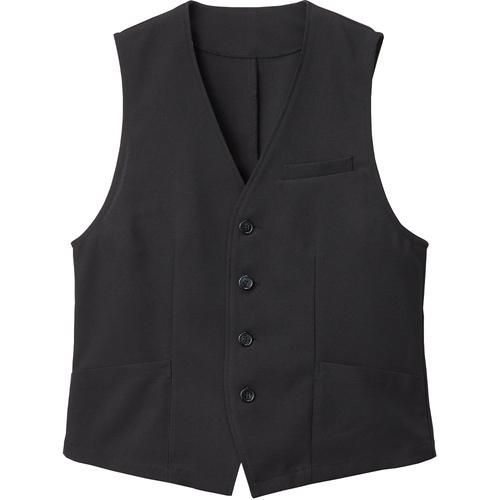 ■サンペックス ベスト 襟なし 飲食店 ユニフォーム 制服 ブラック 3L〔品番:FT2100B93L〕【6630206:0】..