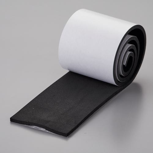 ■緑十字 スポンジゴム(粘着テープ付) 黒 100×1000×5mm〔品番:246180〕【6632623:0】[送料別途見積り][..