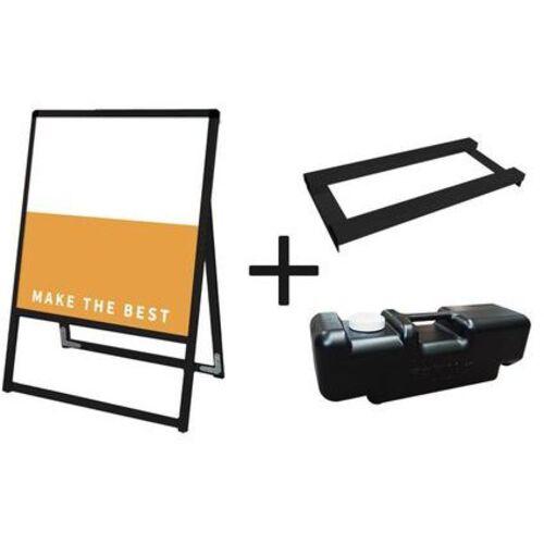 ■TOKISEI ブラックバリウススタンド看板 アルミ複合板 450×450片面 ウエイトアーム・水タンクセット〔品番:BVASKAP450X450K3SET〕【6643305:0】[送料別途見積り][法人・事業所限定][外直送][店頭受取不可]