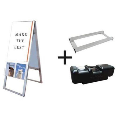 ■TOKISEI カタログケーススタンド看板 Uタイプ A2両面 ウエイトアーム・水タンクセット〔品番:KCSKUA2R..