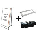 ■TOKISEI ポスターグリップスタンド看板 屋外用 A0片面シルバー ウエイトアーム・水タンクセット〔品番:PGSKA0KSG3SET〕【6644092:0...