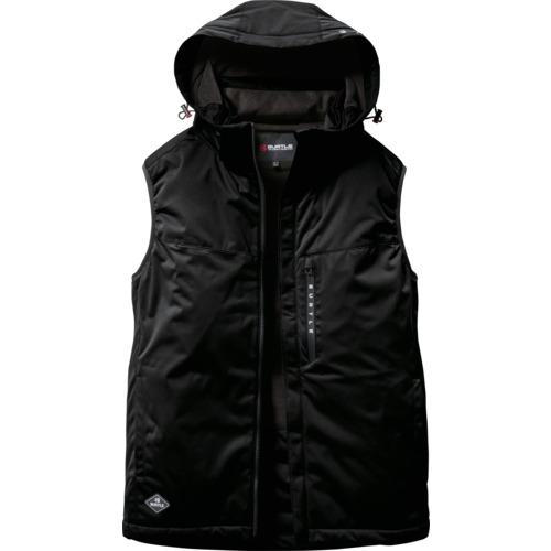 ■BURTLE ストレッチフーディ防寒ベスト3264-35-Lブラック〔品番:326435L〕【6688508:0】[店頭受取不可]