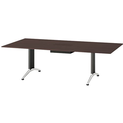 ■NAIKI ミーティングテーブル(縦配線 KDF型/天板:ウォールナット 脚:ブラック/W2400×D1200×H714〔品番:KDF2412AHVM09〕【6789493:0】[送料別途見積り][掲外取寄][店頭受取不可]