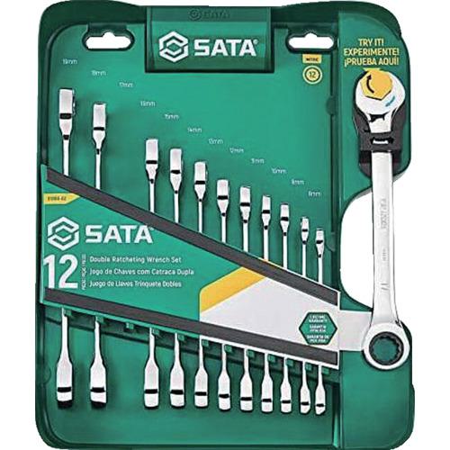 ■SATA クイックラチェットコンビネーションレンチセット(12点)〔品番:ST0906602〕【6793472:0】[店頭受取不可]