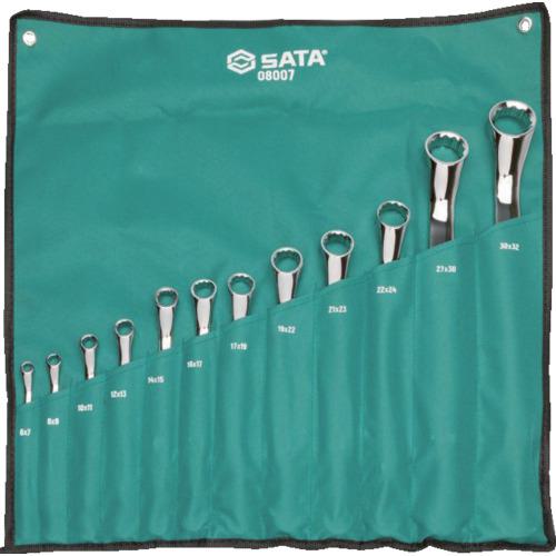 ■SATA 両口めがねレンチセット[12点]40度〔品番:ST08007SJ〕【6793480:0】[店頭受取不可]
