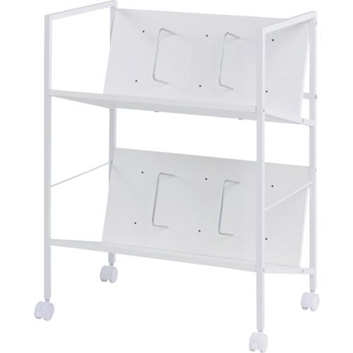 ■ASKA ファイルワゴン 木製ファイルワゴン2段 ホワイト〔品番:FWG02W〕【6800916:0】[送料別途見積り][掲外取寄][店頭受取不可]