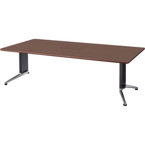 ■NAIKI ミーティングテーブル(縦配線 KDG型/天板:ダークウォールナット 脚:ブラック/W1800×D900×H715〔..