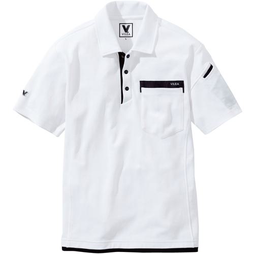 ■VILEA 半袖ポロシャツ 4L ホワイト〔品番:5054L17〕【6813644:0】[送料別途見積り][掲外取寄][店頭受取不可]