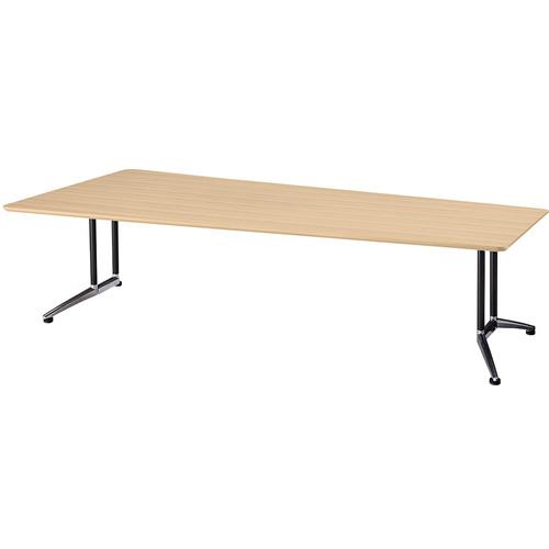 ■NAIKI ミーティングテーブル(配線無 KDG型/天板:サンドウォールナット 脚:ブラック/W2400×D1200×H715〔品番:KDG2412CSDW〕【6814807:0】[送料別途見積り][掲外取寄][店頭受取不可]