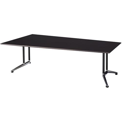 ■NAIKI ミーティングテーブル(配線無 KDG型/天板:ウォールナット 脚:ブラック/W2100×D1200×H715〔品番:KDG2112CW9〕【6814827:0】[送料別途見積り][掲外取寄][店頭受取不可]