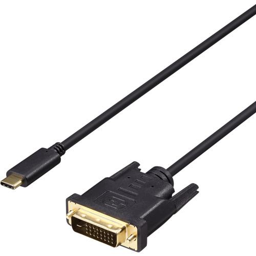 ■BUFFALO ディスプレイ変換ケーブル USB-C DVI 2m ブラック〔品番:BDCDV20BK〕【6821765:0】[送料別途見積り][掲外取寄][店頭受取不可]