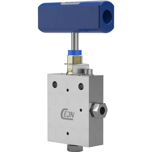 ■CEJN 中圧ニードルバルブ 3ポートバルブ、加圧ポート×2 UNF 7/16-20 〔品番:199502427〕【6840936:0】[送料別途見積り][掲外取寄][店頭受取不可]