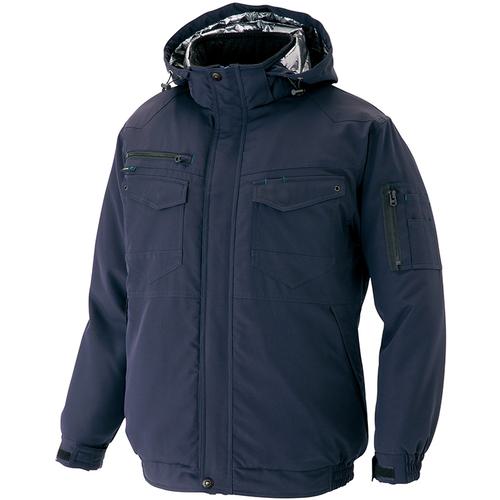 ■アイトス 防寒ブルゾン(男女兼用)AZ8971 裏地アルミ配合PUプリント ネイビー L〔品番:AZ8971108L〕【6854356:0】[送料別途見積り][掲外取寄][店頭受取不可]