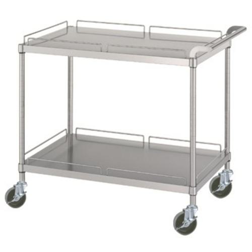 ■シンコー ステンレスワゴン 天地2段タイプ(SUS430・ガード付) φ100ウレタン車 900×600×800〔品番:M209060U100〕【6864939:0】[法人・事業所限定][外直送元][店頭受取不可]