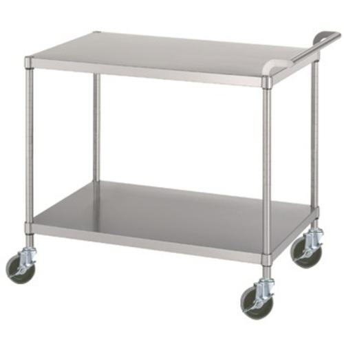 ■シンコー ステンレスワゴン(SUS304) 天地2段タイプ φ100ウレタン車 600×450×800〔品番:MN026045U100〕【6864948:0】[法人・事業所限定][外直送元][店頭受取不可]