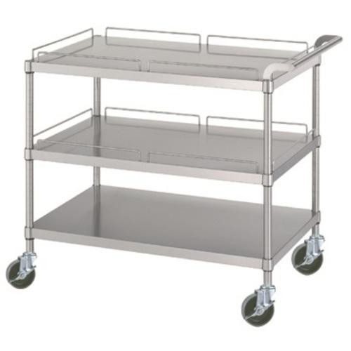 ■シンコー ステンレスワゴン(SUS304・ガード付)天地3段タイプガード:2段分φ100ウレタン車900×450×800〔品番:MN219045U100〕【6869617:0】[法人・事業所限定][外直送元][店頭受取不可]