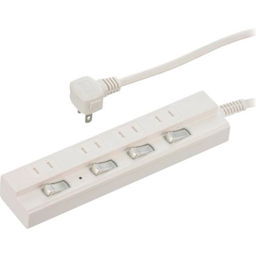 ■OHM 4口1m節電タップ雷ガード付22 〔品番:HSTPK41W22〕【6889559:0】[店頭受取不可]