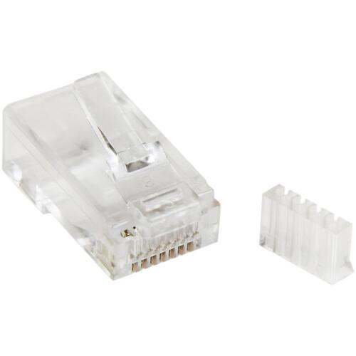 ■StarTech RJ45モジュラープラグ/50個入り/CAT6対応/LANケーブル終端用/ソリッドワイヤー(単線)対応〔品番:CRJ45C6SOL50〕【6909443:0】[法人・事業所限定][外直送元][店頭受取不可]